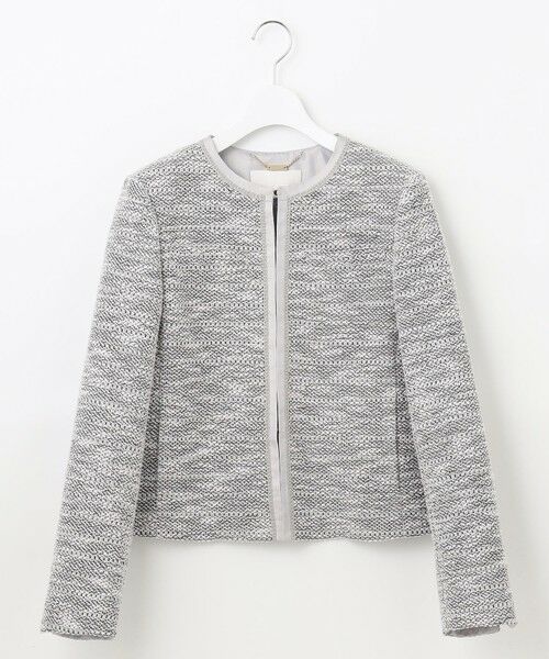 L size ONWARD(大きいサイズ) / エルサイズオンワード ノーカラージャケット | カラミツイードノーカラー ジャケット | 詳細5