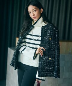 L size ONWARD(大きいサイズ) / エルサイズオンワード ノーカラージャケット | GIOLICA ツイード ジャケット