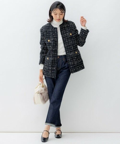 L size ONWARD(大きいサイズ) / エルサイズオンワード ノーカラージャケット | GIOLICA ツイード ジャケット | 詳細17