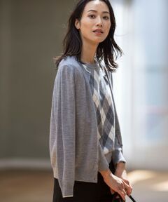 L size ONWARD(大きいサイズ) / エルサイズオンワード その他トップス | 【WEB限定カラーあり・洗える】アーガイルツイン ニット