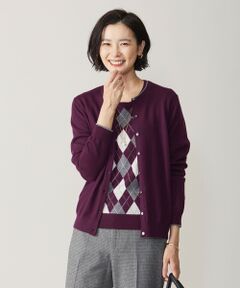 L size ONWARD(大きいサイズ) / エルサイズオンワード その他トップス | 【WEB限定カラーあり・洗える】アーガイルツイン ニット