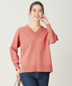 L size ONWARD(大きいサイズ) / エルサイズオンワード ニット・セーター | 【洗える】Ｖネックセンターポイント ニット