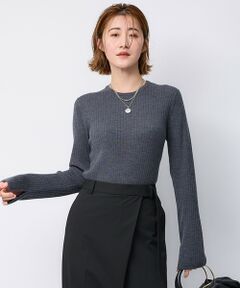 L size ONWARD(大きいサイズ) / エルサイズオンワード ニット・セーター | 【洗える】ウーステッドウール リブ ニット