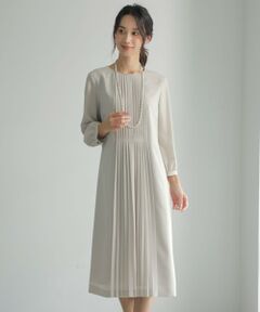 L size ONWARD(大きいサイズ) / エルサイズオンワード ロング・マキシ丈ワンピース | 【洗える】ノルディス2wayジョーゼット フロントプリーツ ワンピース