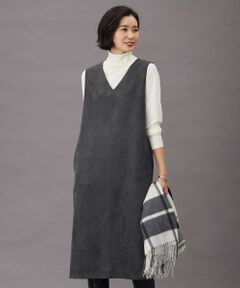 L size ONWARD(大きいサイズ) / エルサイズオンワード ロング・マキシ丈スカート | 【洗える】スエードダンボール ジャンパースカート