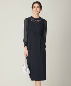 L size ONWARD(大きいサイズ) / エルサイズオンワード ドレス | 【洗える】Nobleコンビ ドレス