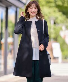 L size ONWARD(大きいサイズ) / エルサイズオンワード その他アウター | ファインウールモッサ ノーカラーコート