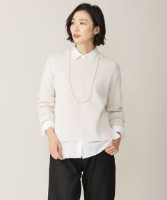 【WEB限定カラーあり・洗える】CLEAR COTTON BLEND サイドスリット ニット