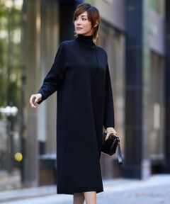 L size ONWARD(大きいサイズ) / エルサイズオンワード ミニ丈・ひざ丈ワンピース | 【WEB限定カラーあり】ウールブレンドスムース レイヤードデザインワンピース