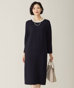 【WEB限定カラーあり・洗える】TRIM RAYON STRETCH ニット ワンピース