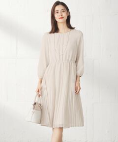 L size ONWARD(大きいサイズ) / エルサイズオンワード ロング・マキシ丈ワンピース | 【洗える】フェミニンプリーツ ワンピース