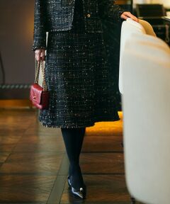 L size ONWARD(大きいサイズ) / エルサイズオンワード ミニ・ひざ丈スカート | GIOLICAカラーミックスツイード スカート