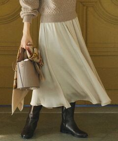 L size ONWARD(大きいサイズ) / エルサイズオンワード ミニ・ひざ丈スカート | 【一部店舗限定/洗える】クレープシフォン フレア スカート