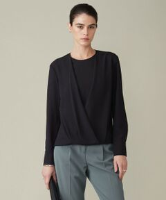 L size ONWARD(大きいサイズ) / エルサイズオンワード シャツ・ブラウス | 【洗える】 ストレッチジョーゼット カシュクールブラウス