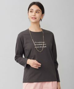 L size ONWARD(大きいサイズ) / エルサイズオンワード カットソー | 【洗える】長袖ロゴ Tシャツ