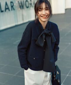 【洗える】DAILY TWEED ニット アウター