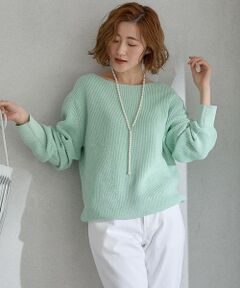 L size ONWARD(大きいサイズ) / エルサイズオンワード ニット・セーター | 【洗える】コットンギマ ボートネック ニット