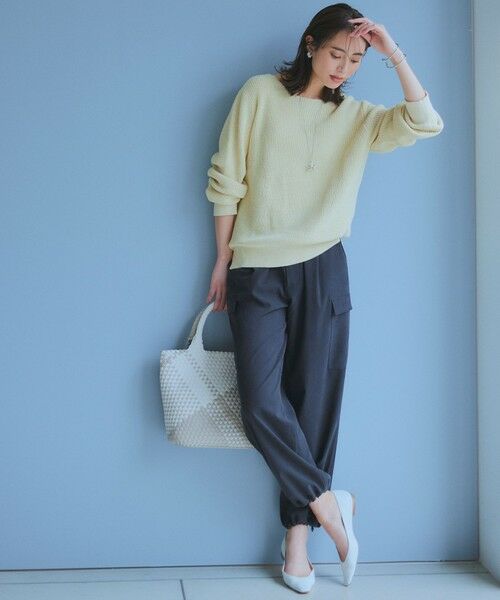 L size ONWARD(大きいサイズ) / エルサイズオンワード ニット・セーター | 【洗える】コットンギマ ボートネック ニット | 詳細4