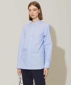 L size ONWARD(大きいサイズ) / エルサイズオンワード シャツ・ブラウス | 【洗える】クリーンブロード バンドカラーブラウス