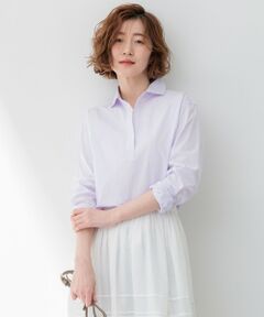 【Oggi4月号掲載/洗える】CANCLINI スキッパー シャツ