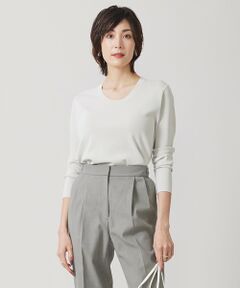 L size ONWARD(大きいサイズ) / エルサイズオンワード ニット・セーター | 【洗える】 シンセティックフルニードル クルーネックプルオーバー