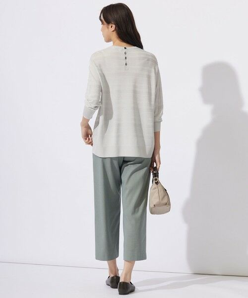 L size ONWARD(大きいサイズ) / エルサイズオンワード ニット・セーター | 【WEB限定カラーあり・洗える】SILKY RAYON STRETCH ボーダー ニット | 詳細4