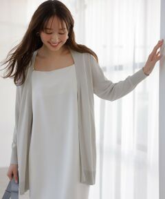 L size ONWARD(大きいサイズ) / エルサイズオンワード カーディガン・ボレロ | 【UVケア】サイドスリットロング カーディガン