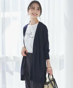 L size ONWARD(大きいサイズ) / エルサイズオンワード カーディガン・ボレロ | 【UVケア】サイドスリットロング カーディガン