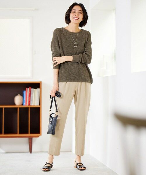 L size ONWARD(大きいサイズ) / エルサイズオンワード その他パンツ | 【カタログ掲載・洗える】ライトフィールジャージータックテーパード パンツ | 詳細4