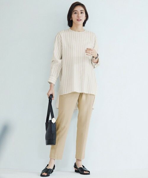 L size ONWARD(大きいサイズ) / エルサイズオンワード その他パンツ | ライトフィールジャージータックテーパード パンツ | 詳細1