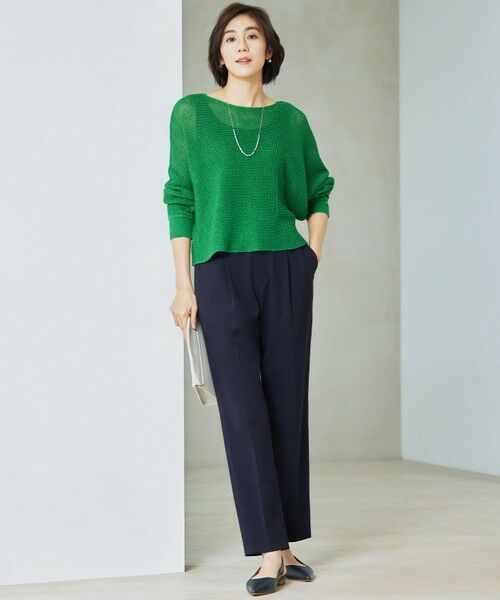 L size ONWARD(大きいサイズ) / エルサイズオンワード その他パンツ | ライトフィールジャージータックテーパード パンツ | 詳細25