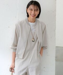 【CLASSY.6月号掲載/洗える】リネンレーヨンストレッチ ブルゾン