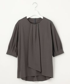 L size ONWARD(大きいサイズ) / エルサイズオンワード カットソー | 【洗える】ハイツイストポンチアシンメトリー カットソー