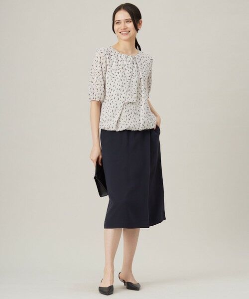 L size ONWARD(大きいサイズ) / エルサイズオンワード シャツ・ブラウス | 【洗える】ロイヤルシフォンドレープタイ半袖 ブラウス | 詳細6