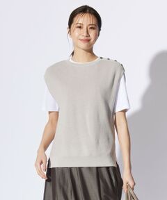 【洗える】GIMA COTTON ニット ベスト