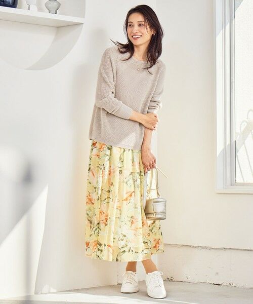 L size ONWARD(大きいサイズ) / エルサイズオンワード ニット・セーター | 【カタログ掲載・WEB限定カラーあり・洗える】リネンミドルゲージボートネック ニット | 詳細5