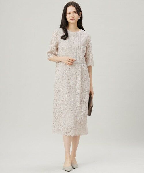 L size ONWARD(大きいサイズ) / エルサイズオンワード ロング・マキシ丈ワンピース | 【洗える】フルールコードレース ワンピース | 詳細16