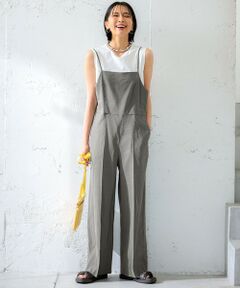 【CLASSY.6月号掲載/洗える】リネンレーヨンストレッチ サロペット