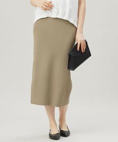 L size ONWARD(大きいサイズ) / エルサイズオンワード ミニ・ひざ丈スカート | 【洗える】リブストレッチタイト スカート