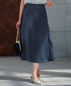 L size ONWARD(大きいサイズ) / エルサイズオンワード ミニ・ひざ丈スカート | 【洗える】バックサテンアムンゼンレユールダイヤプリント スカート