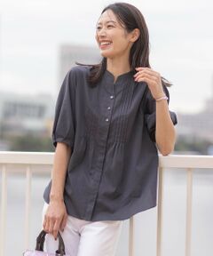 L size ONWARD(大きいサイズ) / エルサイズオンワード シャツ・ブラウス | 【洗える】ラミーポプリン 前開き ブラウス