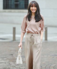 L size ONWARD(大きいサイズ) / エルサイズオンワード シャツ・ブラウス | 【速乾・接触冷感】スムージーポリエステル クルーネック ブラウス