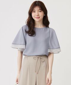 L size ONWARD(大きいサイズ) / エルサイズオンワード シャツ・ブラウス | 【洗える】フレアスリーブ ブラウス