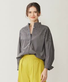 L size ONWARD(大きいサイズ) / エルサイズオンワード シャツ・ブラウス | 【洗える】テンセルコットンエンブロイダリーシャツ ブラウス