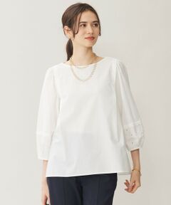 L size ONWARD(大きいサイズ) / エルサイズオンワード シャツ・ブラウス | 【洗える】テンセルコットンエンブロイダリープルオーバー ブラウス