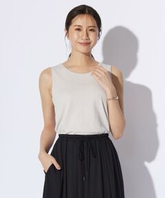 L size ONWARD(大きいサイズ) / エルサイズオンワード タンクトップ | ワイドリブジャージー ノースリーブ カットソー