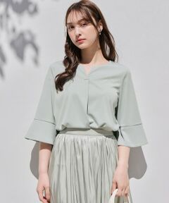 L size ONWARD(大きいサイズ) / エルサイズオンワード シャツ・ブラウス | 【接触冷感・吸水速乾・UVケア】エアリードレープスムース 七分袖 ブラウス