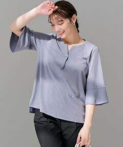 L size ONWARD(大きいサイズ) / エルサイズオンワード シャツ・ブラウス | 【接触冷感・吸水速乾・UVケア】エアリードレープスムース 七分袖 ブラウス