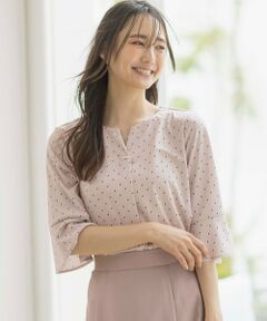 L size ONWARD(大きいサイズ) / エルサイズオンワード シャツ・ブラウス | 【接触冷感・吸水速乾・UVケア】エアリードレープスムース 七分袖 ブラウス