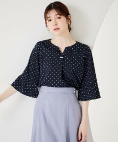 L size ONWARD(大きいサイズ) / エルサイズオンワード シャツ・ブラウス | 【接触冷感・吸水速乾・UVケア】エアリードレープスムース 七分袖 ブラウス